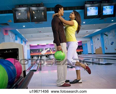 Couple at the bowling alley View Large Photo Image Stock Photograph - Couple at the bowling alley. Fotosearch