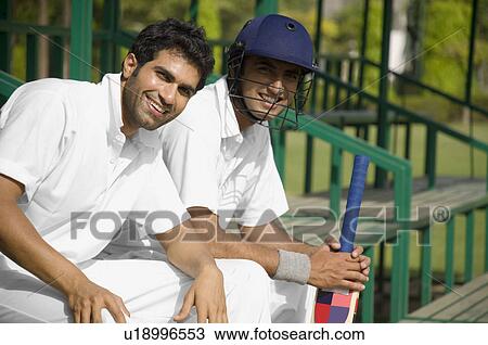 Stock Image - Cricket players. Fotosearch