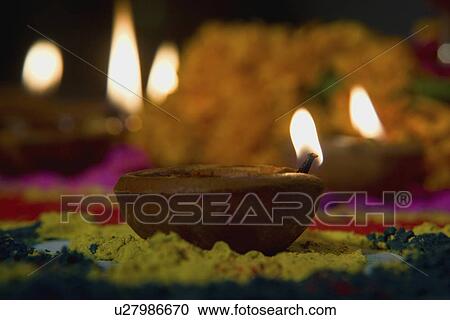 Decorated diyas View Large Photo Image Stock Image - Decorated diyas. Fotosearch