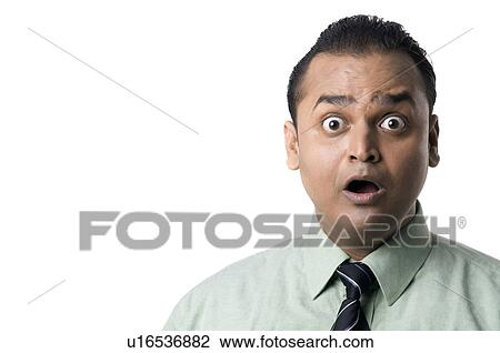 Stock Image - Executive with open mouth. Fotosearch