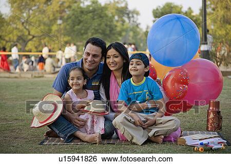 Stock Photograph - Family on a picnic. Fotosearch