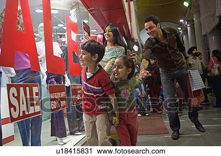 Stock Image - Family shopping. Fotosearch