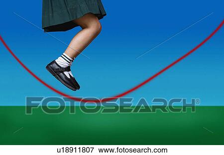 Stock Photo - Girl skipping. Fotosearch