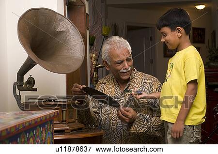 Stock Photo - Grandfather and grandson. Fotosearch