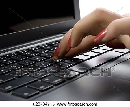 Lady typing on a computer View Large Photo Image Stock Photography - Lady typing on a computer. Fotosearch
