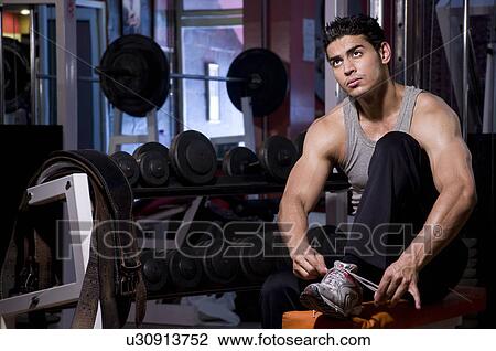 Man at the gym View Large Photo Image Stock Image - Man at the gym. Fotosearch