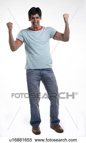 Stock Photography - Man Rejoicing. Fotosearch