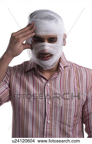 Man with Bandaged Head View Large Photo Image Picture - Man with Bandaged Head. Fotosearch