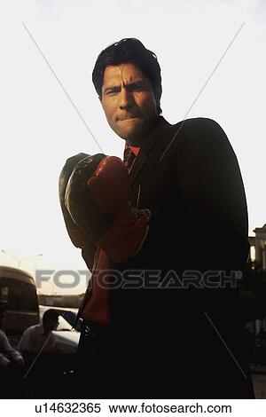 Stock Photography - Man with boxing gloves. Fotosearch