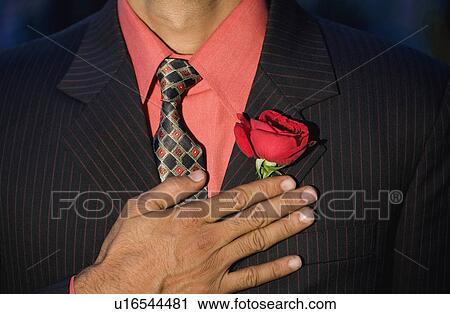 Stock Image - Man with rose. Fotosearch