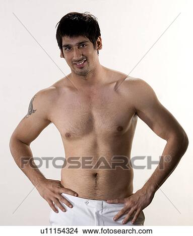 Man without a shirt posing View Large Photo Image Picture - Man without a shirt posing. Fotosearch