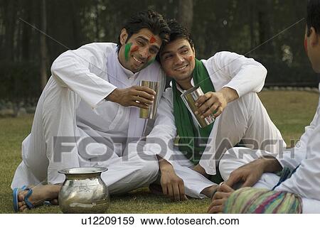 Stock Photo - Men having Bhang. Fotosearch