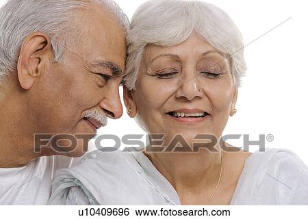 Stock Photograph - Old couple smiling. Fotosearch