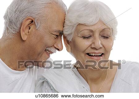 Stock Photograph - Old couple smiling. Fotosearch