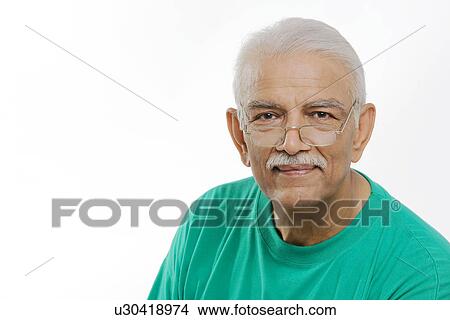 Picture - Old man with glasses. Fotosearch