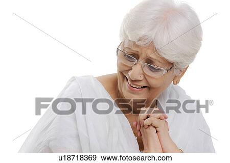 Stock Photo - Old woman smiling. Fotosearch