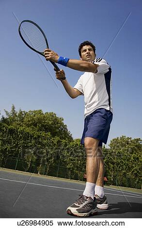 Stock Photography - Player about to serve. Fotosearch