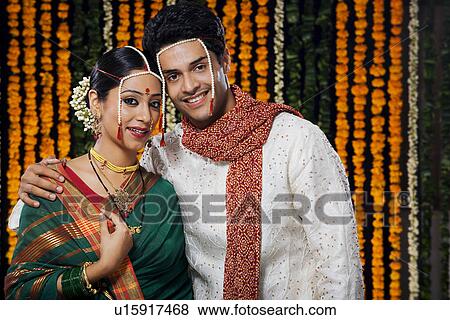 Stock Photo - Portrait of a bride and groom. Fotosearch