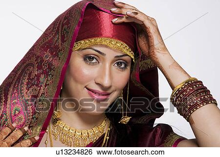 Portrait of a Kashmiri bride View Large Photo Image Stock Photograph - Portrait of a Kashmiri bride. Fotosearch