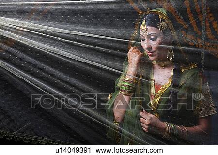 Stock Image - Portrait of a Muslim bride. Fotosearch