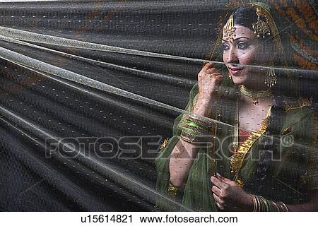 Stock Image - Portrait of a Muslim bride. Fotosearch