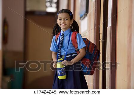 Portrait of a school girl View Large Photo Image Stock Photography - Portrait of a school girl. Fotosearch