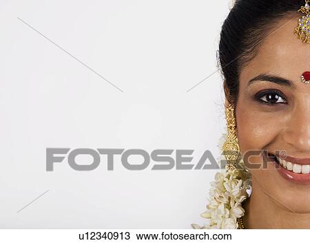 Stock Image - Portrait of a South Indian Woman. Fotosearch