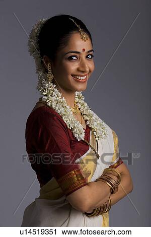 Stock Image - Portrait of a South Indian woman. Fotosearch