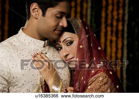 Portrait of an Indian bride and groom View Large Photo Image Stock Photograph - Portrait of an Indian bride and groom. Fotosearch