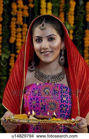Picture - Portrait of Indian woman. Fotosearch