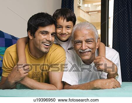 Stock Image - Portrait of Joint Family. Fotosearch