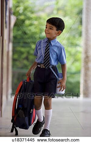 school boy with bag