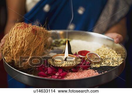 Picture - Traditional pooja thali. Fotosearch