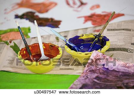 Water colours in a bowl View Large Photo Image Stock Photo - Water colours in a bowl. Fotosearch