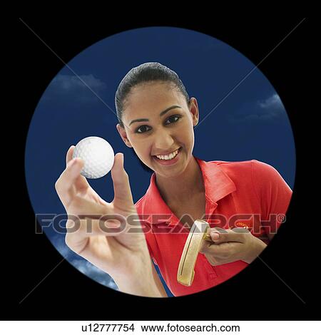 Picture - Woman playing golf. Fotosearch