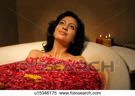Stock Photography - Woman relaxing at a spa. Fotosearch