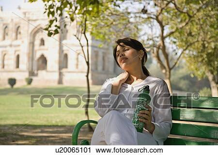 Stock Image - Woman relaxing. Fotosearch