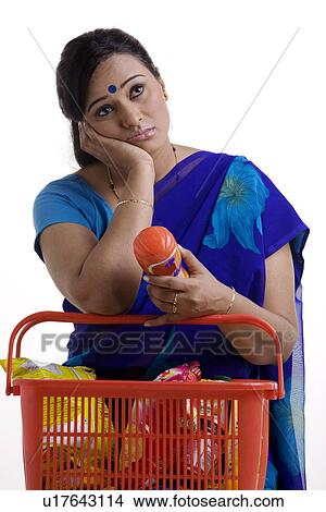 Picture - Woman thinking. Fotosearch