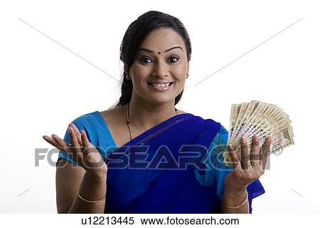 Stock Photography - Woman with money. Fotosearch