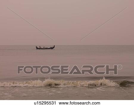 Stock Image - "Boat on the Arabian Sea, Kerala, India". Fotosearch