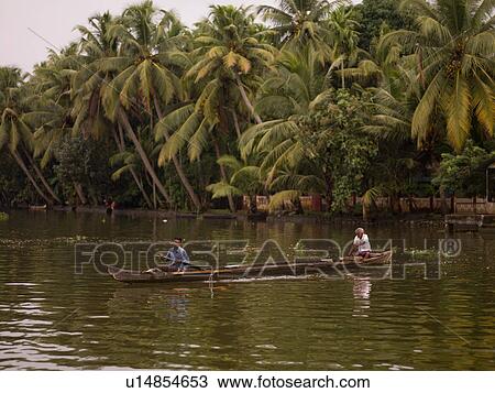 "Canoe on backwater, Kerala, South India" View Large Photo Image Stock Image - "Canoe on backwater, Kerala, South India". Fotosearch