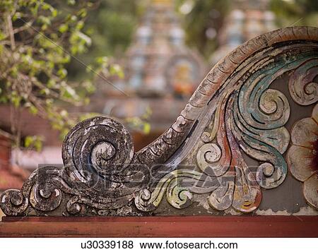 Carving on exterior of Hindu Temple Kerala India View Large Photo Image Stock Photo - Carving on exterior of Hindu Temple Kerala India. Fotosearch