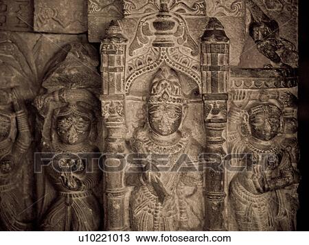 Stock Image - "Carving on wall in Abandon City of Fatehpur, Rajasthan India". Fotosearch
