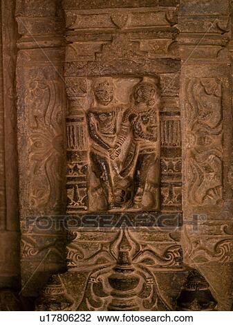 Stock Image - "Carving on wall in Abandon City of Fatehpur, Rajasthan India". Fotosearch