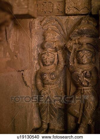 Stock Image - "Carving on wall in Abandon City of Fatehpur, Rajasthan India". Fotosearch
