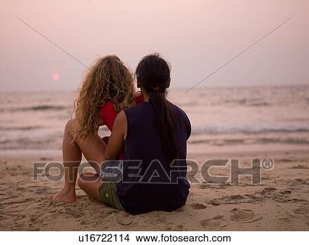 Couple on beach of Arabian Sea View Large Photo Image Picture - Couple on beach of Arabian Sea. Fotosearch
