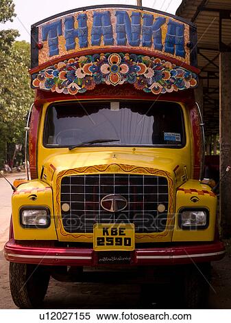 Stock Photography - "Decorated trucks in Alleppey, Kerala, India". Fotosearch