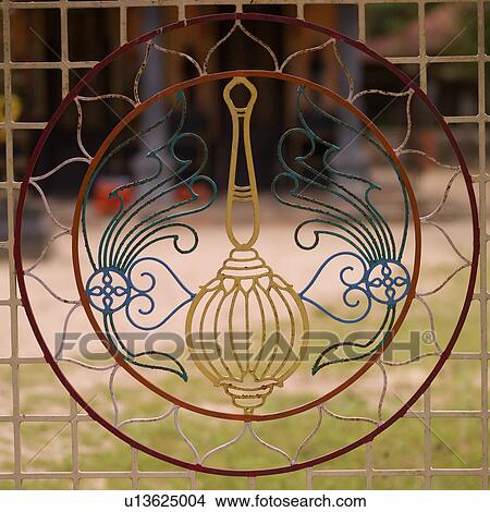 Picture - Decoration on gate of Hindu Temple in Kerala India. Fotosearch