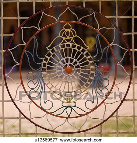 Stock Photo - Decoration on gate of Hindu Temple in Kerala India. Fotosearch