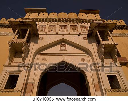 Stock Photography - "Exterior wall of Amber Fort, Jaipur, India". Fotosearch